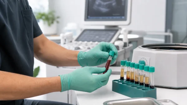 Preparación clínica de una muestra de sangre para obtener plasma rico en plaquetas